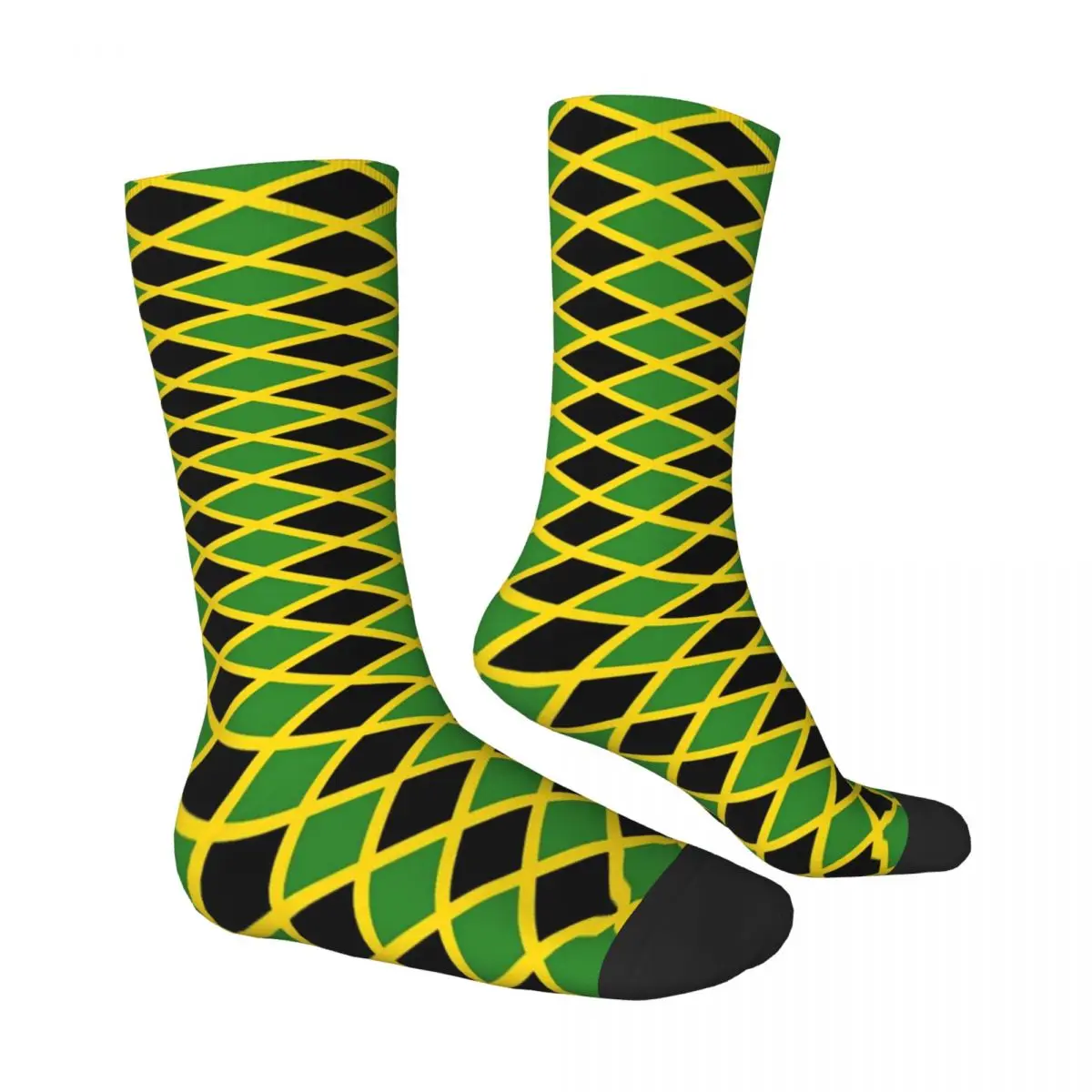 Flags Of Jamaica Socks Autumn Black Green Stockings Korean Couple Soft Breathable Socks Custom Cycling Anti Skid Socks