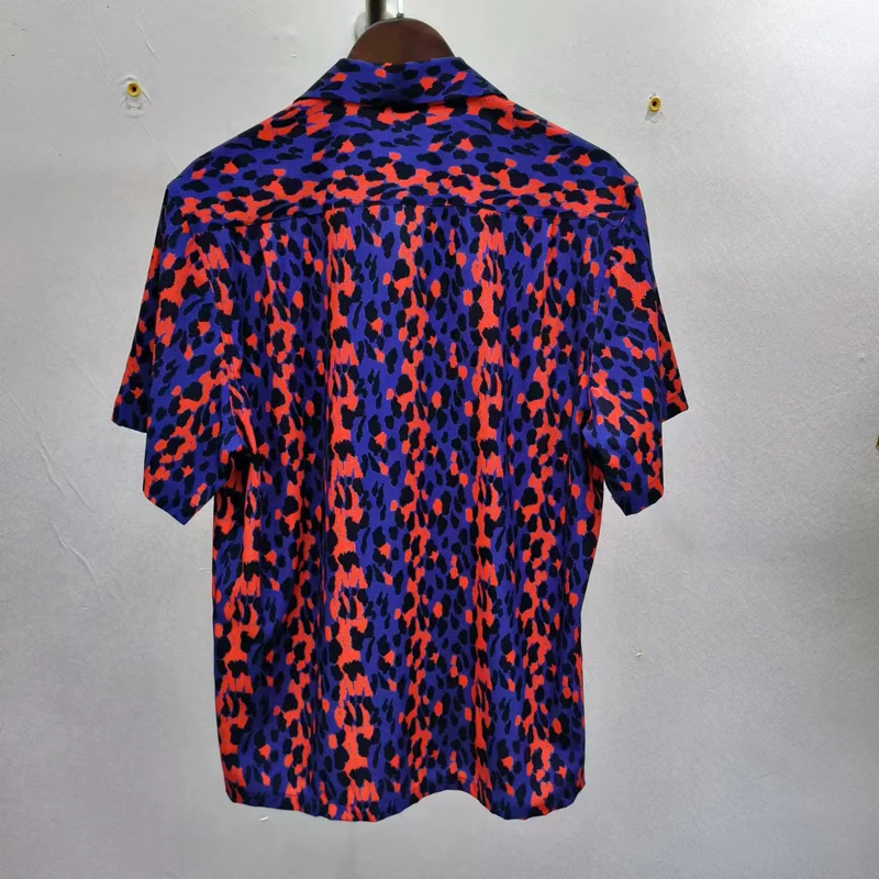 Leopard Print Y2k High Quality Hawaii Beach Men Women Streetwear Casual Short Shirt Japan