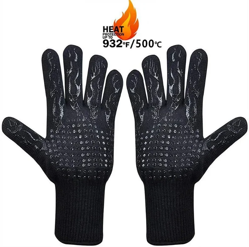 Silicone Microwave BBQ Gloves Barbecue Accessories High Temperature Grill Bbq Gloves Tools 2 Per Kit 28-35vm Heat Resistance