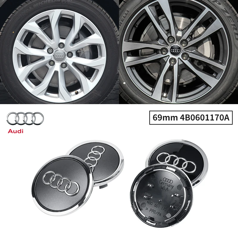 

4Pcs Car Wheel Hub Center Caps 60mm 61mm 68mm 69mm Rim Cover for Audi 8P 8V 8L A8 TT Q3 Q5 Q7 A1 C6 C5 C7 4F A3 A4 A5 A6 A7