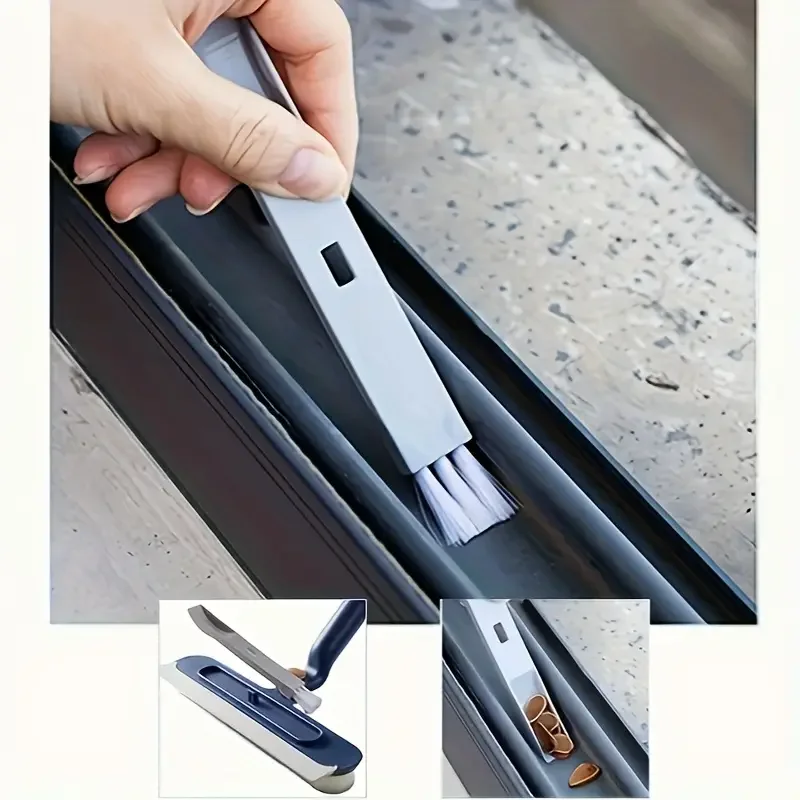 2in1 Highrise Glass Brush Window with Squeegee and Mini Brush Rotatable Glass Wiper Home Cleaning Tool for Glass,Walls and Floor image 5