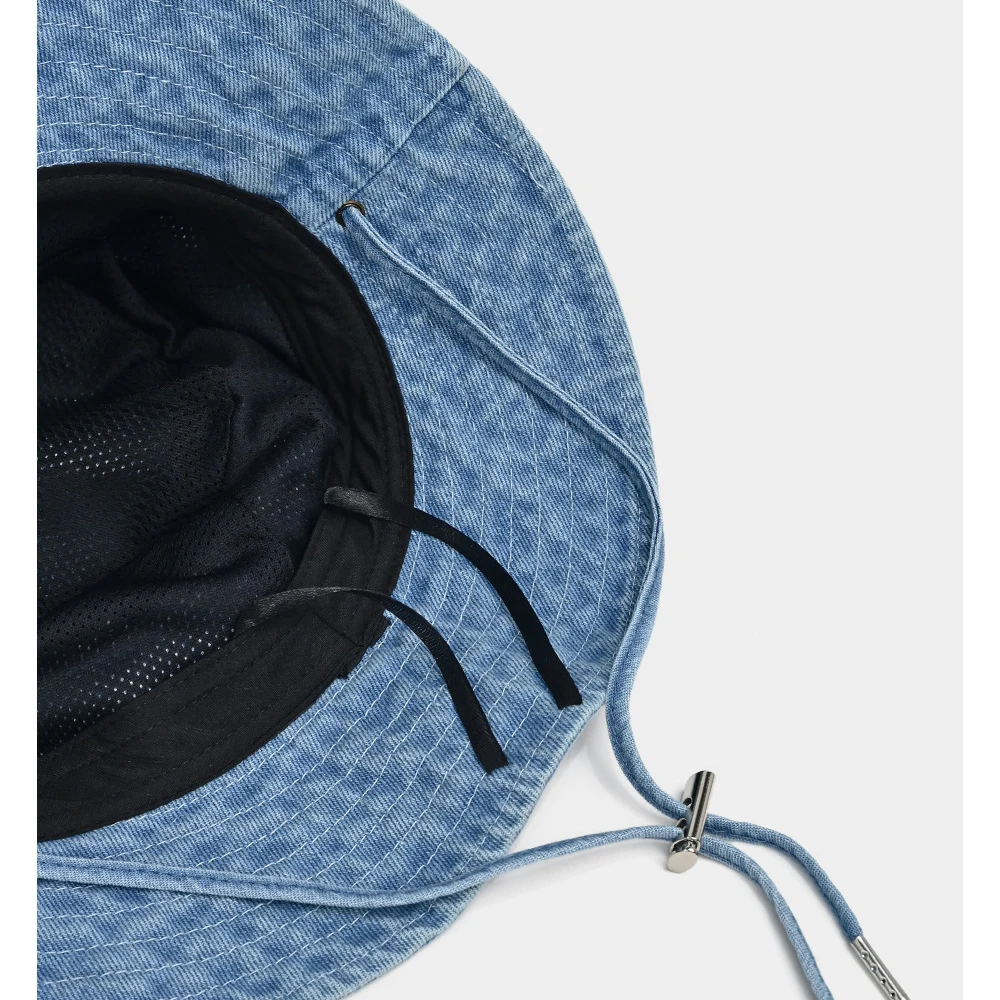 Emmer Hoed String Vrouwen Zonwering Denim Duurzaam Brede Rand Panama Cap Accessoire Voor Vakantie Buiten Strand Lente Zomer