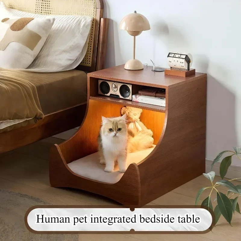 Medieval style universal bedroom bedside table, people and cats share the sofa side, living room removable corner,