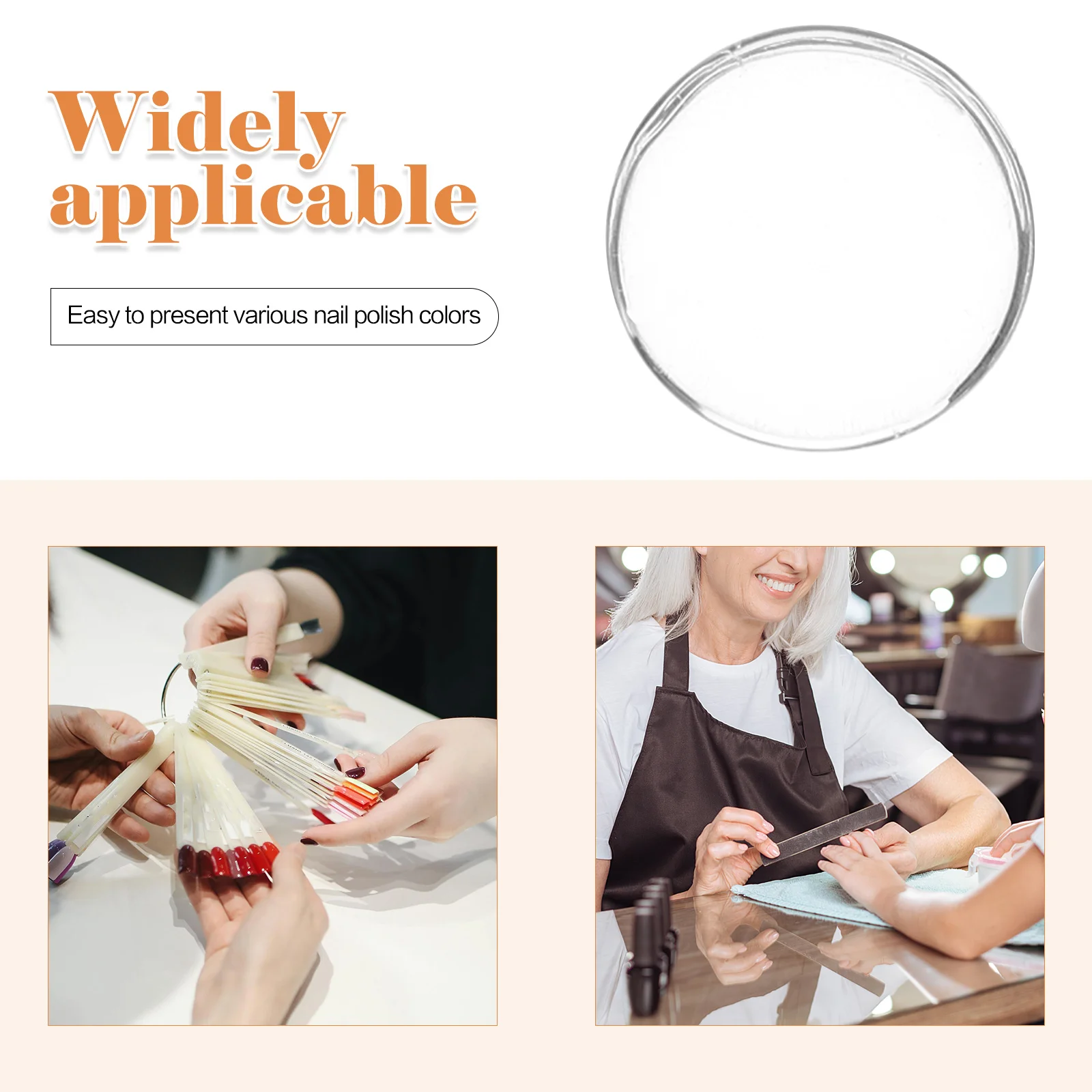 20Pcs Transparent Glass Cabochons 1.5cm Nail Color Clear Dome Tiles for Nail Polish Display Cards Jewelry Making Craft