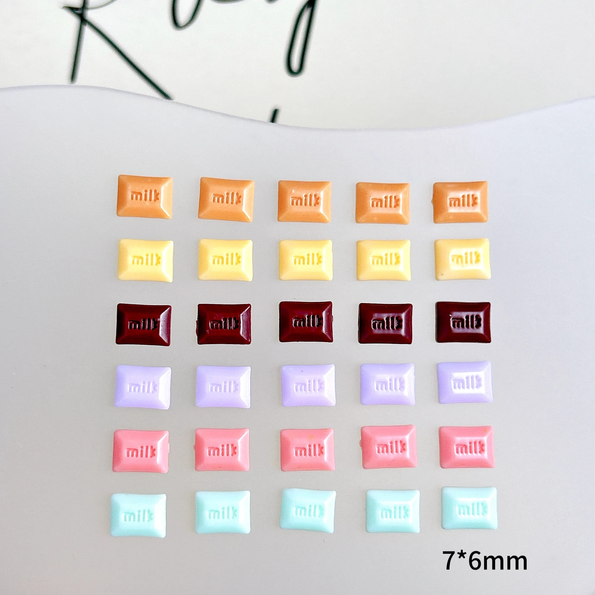 20PCS Solid Color Chocolate Resin Nail Art Charms Luminous Simulated Milk Chocolate Nail Decorations for DIY Hairpin Nail Crafts
