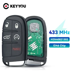 KEYYOU zamiennik 2 3 4 5 przycisków inteligentny kluczyk samochodowy z pilotem M3N40821302 Fob 433MHz dla Jeep DODGE Chrysler Grand Cherokee 2014-2019