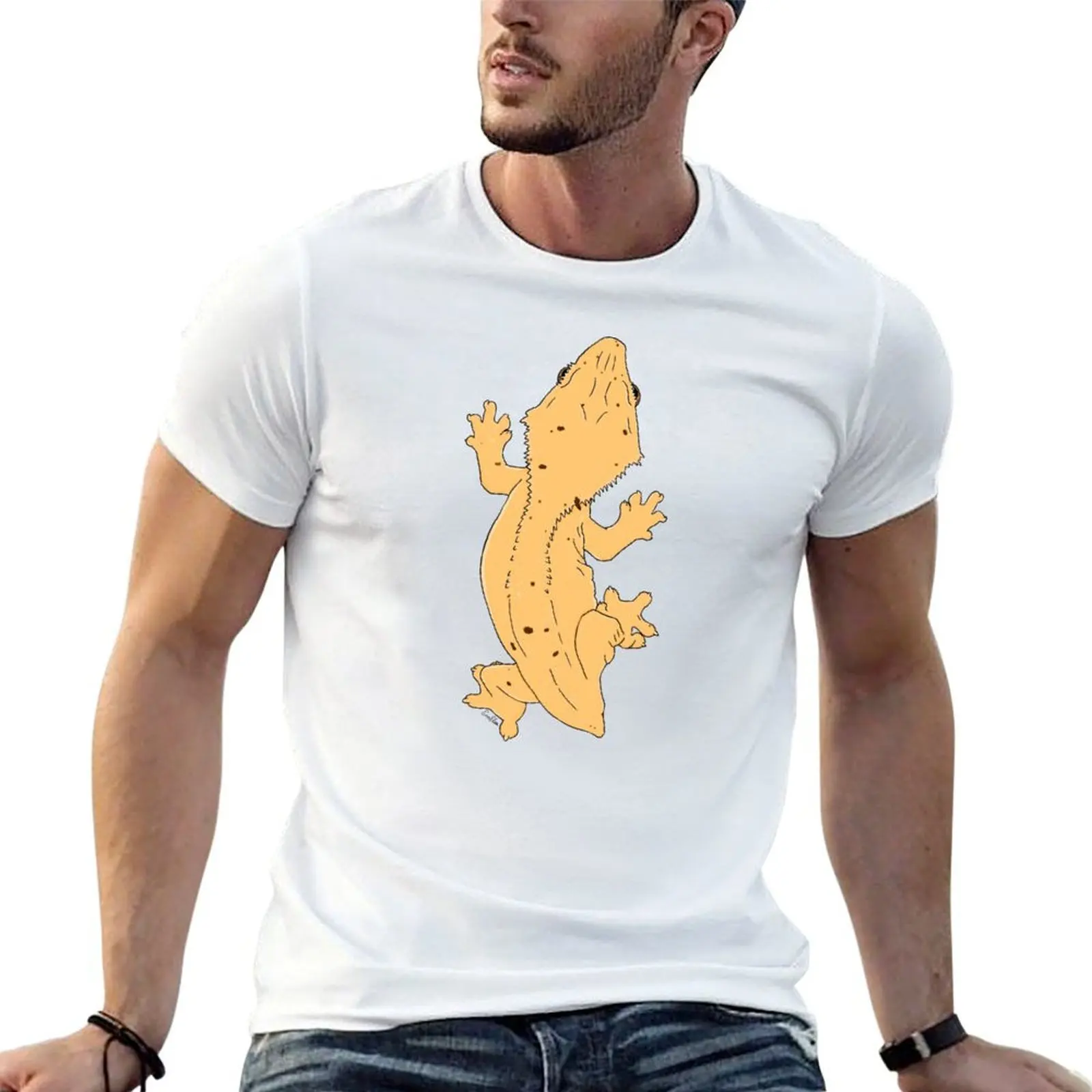 

Crested Gecko with Frog Butt - Charcoal T-Shirt t shirt custom print g man t shirts for men T-Shirt