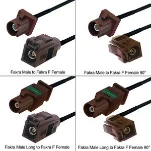 Bilashmart 0.1~15 Meters Brown Fakra F Male or Female Type Connector RG 174 50 ohm RF Coaxial Cable GPS Wi Fi Automotive Applications