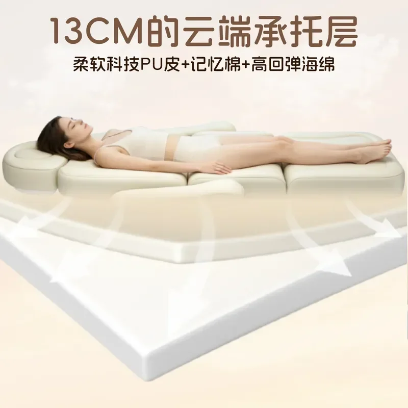 Bohorio Electric Lifting Beauty Bed Multi Functional Physiotherapy Bed with Foot Control and Ambient Light