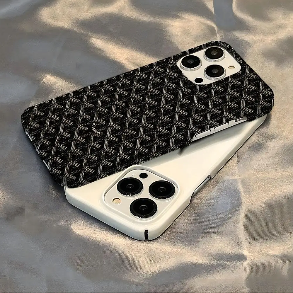 Capa de Celular de Luxo AAA para iPhone 17 16 15 14 13 12 11 Plus Pro Max Mini G-Goyar--ddes - Capa Protetora Rígida HD Brilhante