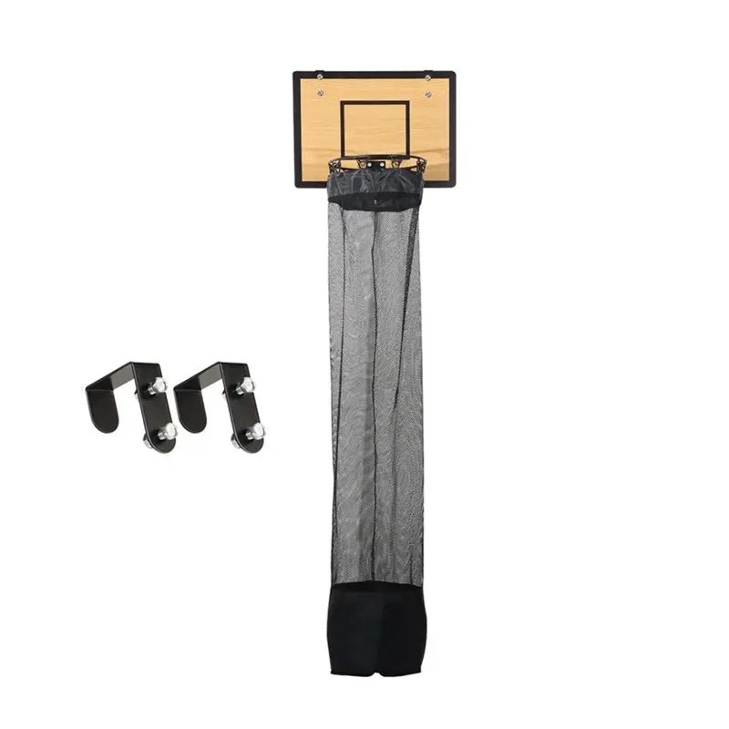 AWAH Room Decor Wooden Basketball Hamper Hoop Laundry Basket Over The Door-Makes Cleaning Cleanup Fun For Easy Unloading
