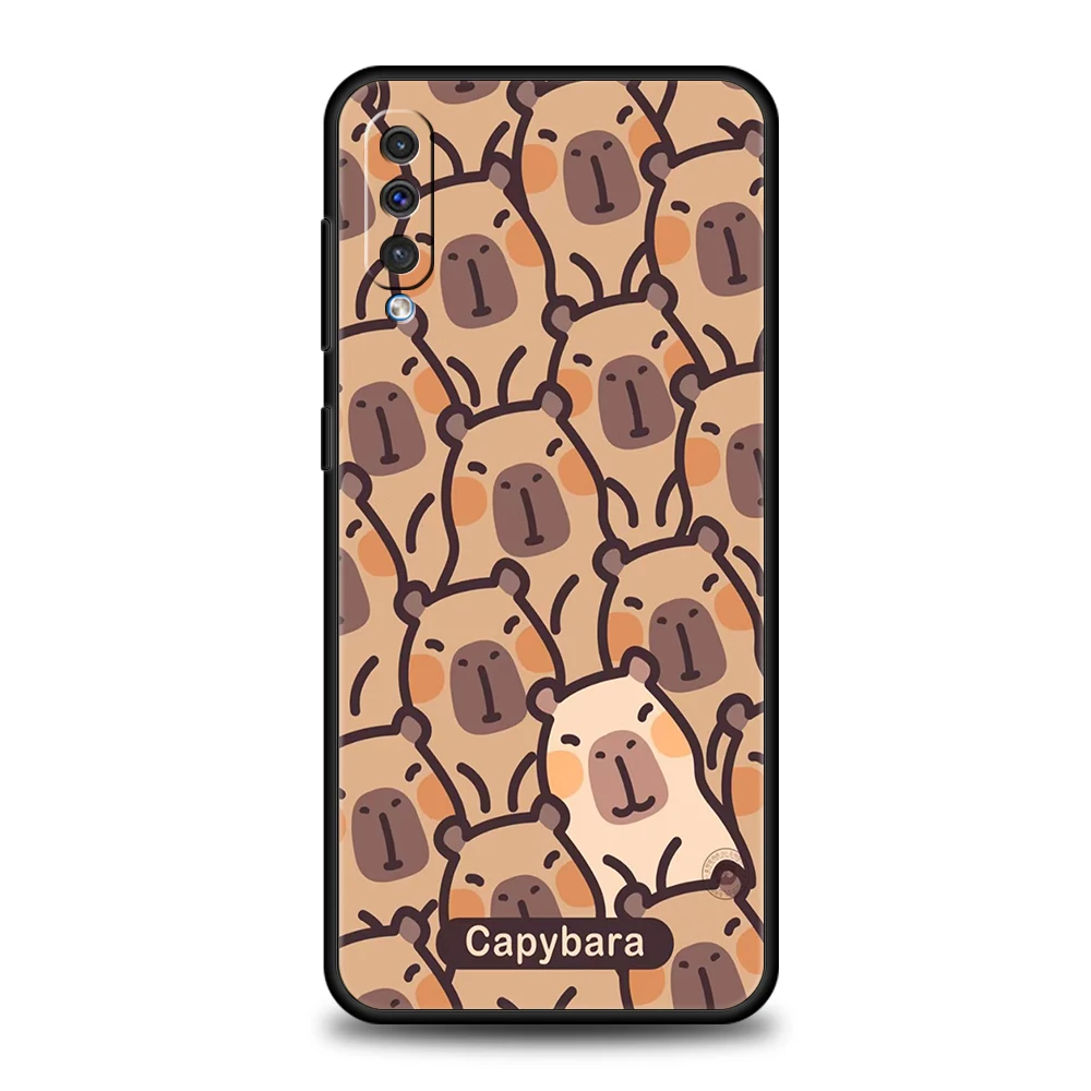 Cute Capybara Phone Case for Samsung Galaxy A24 A13 A53 A73 A33 A22 A12 A02 A03 A05 A70 A50 A10 A20 5G Soft TPU Shell Capas Bags