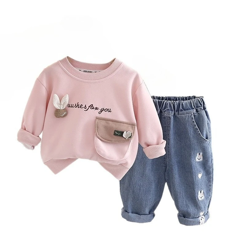 

New Spring Autumn Baby Clothes Set Children Girls Cartoon T-Shirt Pants 2Pcs/Set Kids Clothing Infant Costume Toddler Tracksuits