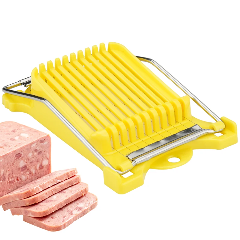 Cortador de carne en lonchas de acero inoxidable de 10 líneas, cortador de huevos, cortador de cocina para frutas, verduras, huevos, jamón y plátanos