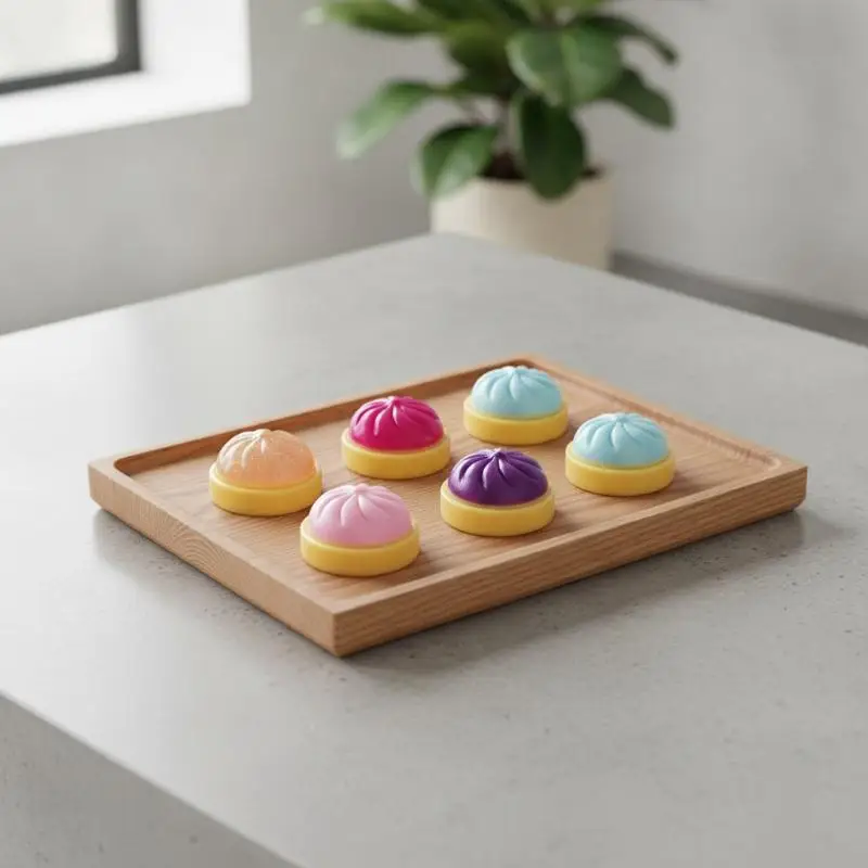 B*1/4Pcs Simulation Flash Dumpling Pressure Ball Slow Rebound Soft Pinch Decompression Baozi Stress Relief Toy