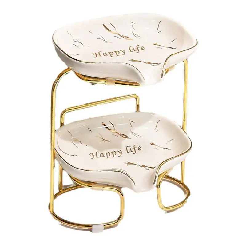 

No punching wall-mounted soap box, bathroom, bathroom, double-layer drain soap box, light luxury household storage