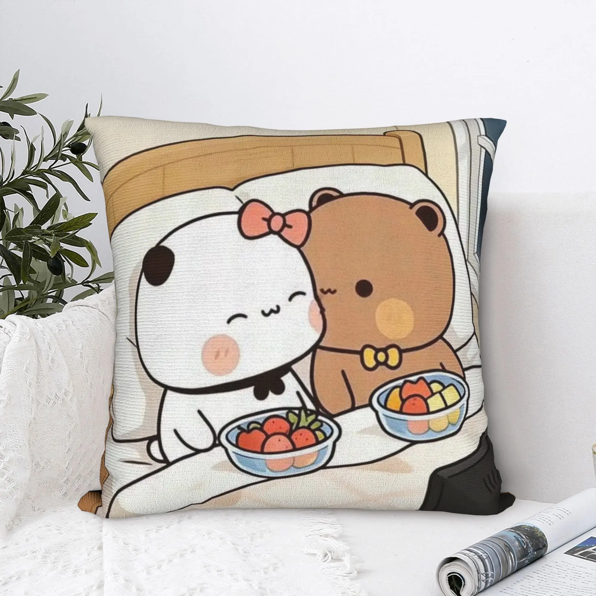 Cartoon Panda Bubu Dudu Pillowcase Polyester Cushion Cover Decorative  Pillow Case Cover Home Zipper 40*40cm