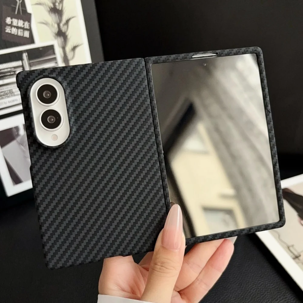Carbon Fiber For Magsafe Case For Samsung Z Fold8 Ultra Fold 8 7 6 5 Case Screen Protector Kevlar Aramid Fiber Magnetic Cover