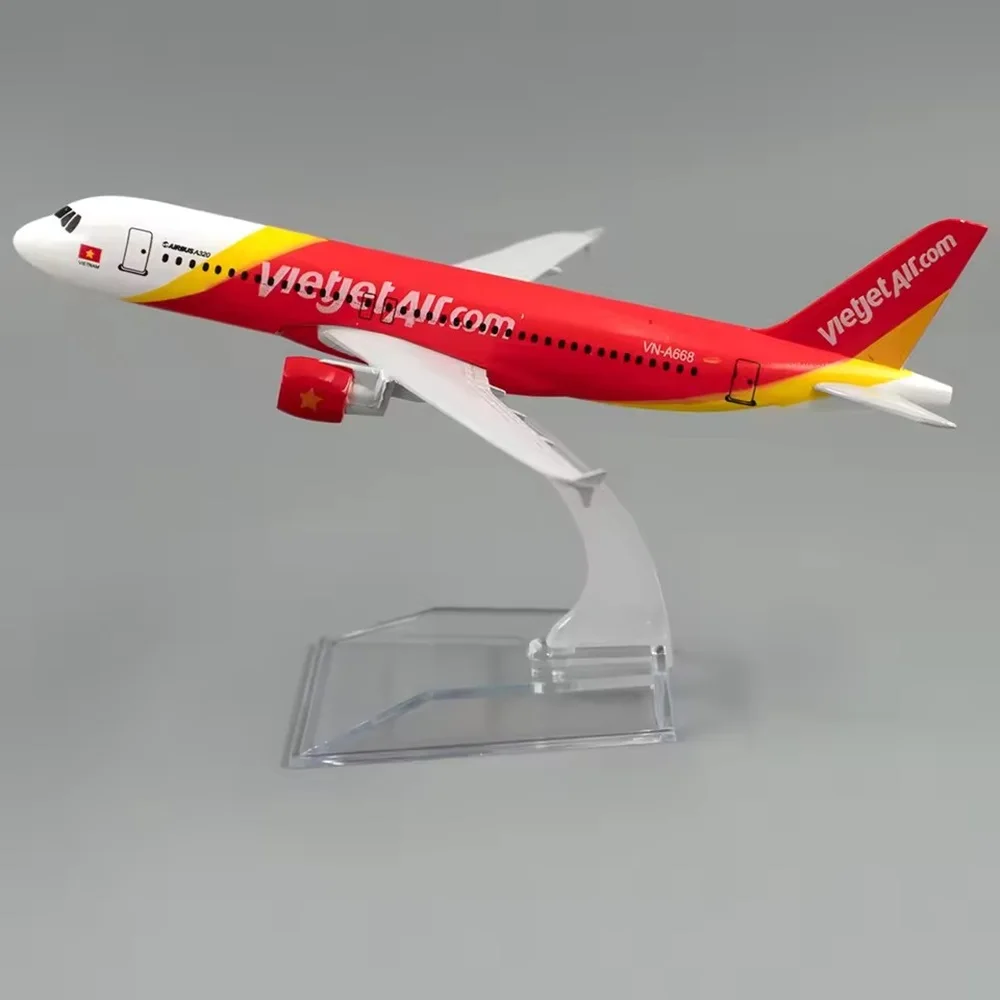 

16CM Alloy Metal Airplane 1:400 Scale A320 VietJet Air Aircraft Model Simulation Finished Hobby Collection Toy Souvenir Gift