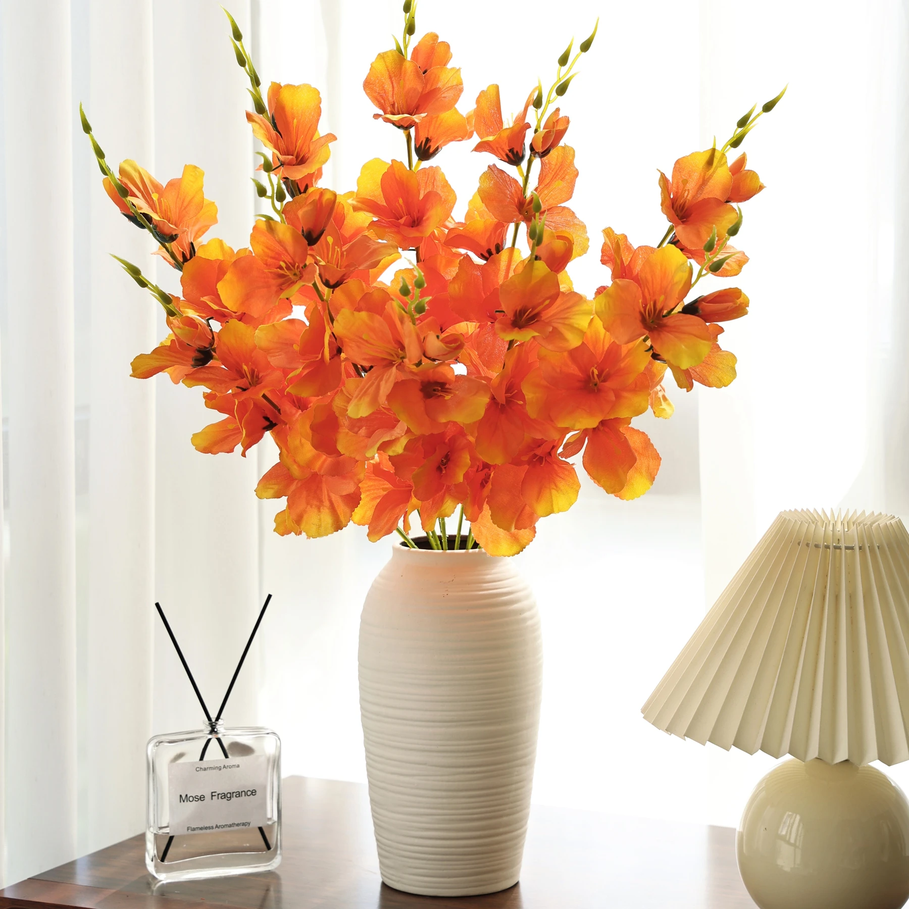 10 Stück Künstliche Phalaenopsis-Orchideen für Hochzeitsblumenwand, Heimdekoration, Tischdekoration, Herbst- und Halloween-Deko, DIY-Geschenke, Brautstrauß, Garten, Scrapbook – Detail 2