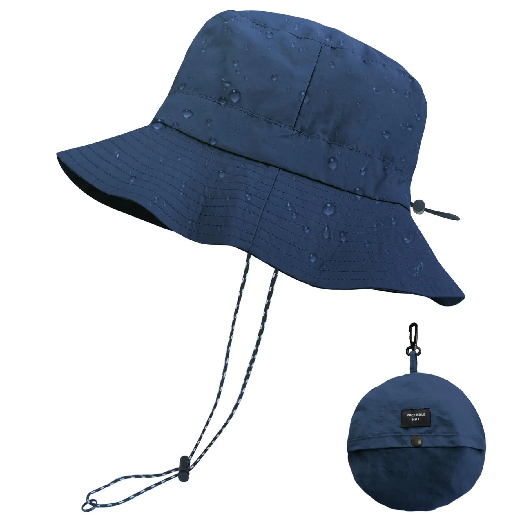Wasserdichter Eimerhut für Damen und Herren, Regenhut, breite Krempe, verstaubarer Sonnenhut, UV-Schutz, Sommer, Strand, Angeln, Wandern, Safari-Hut – Detail 11