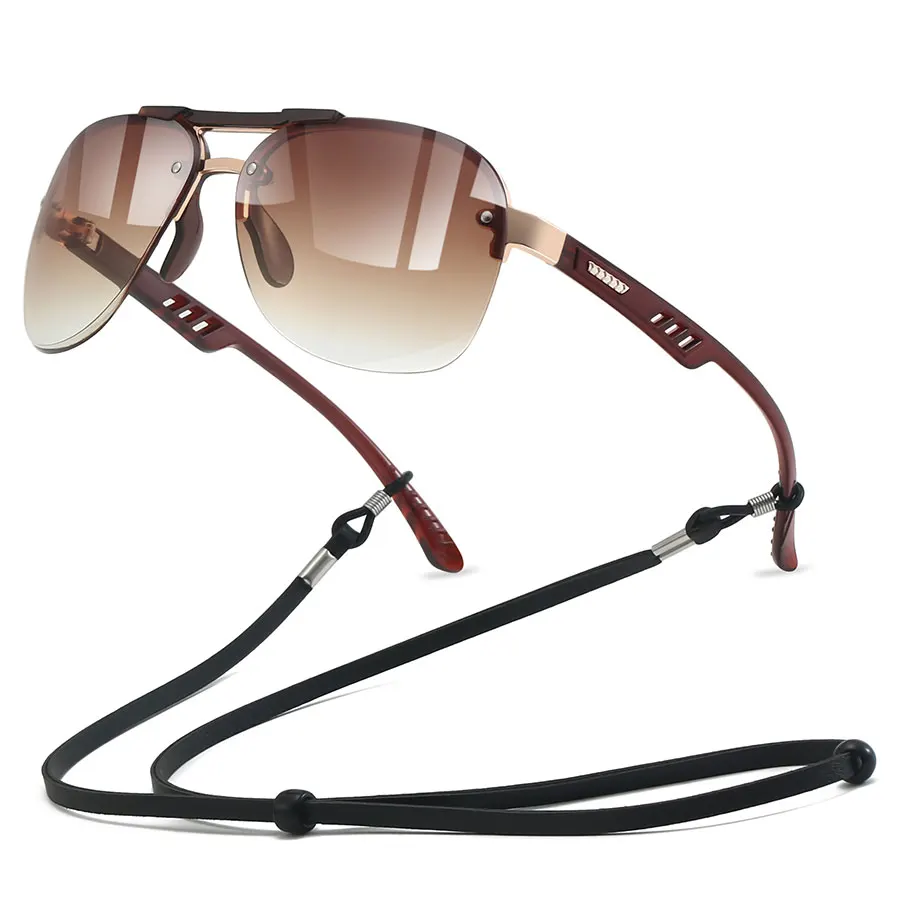 نظارات شمسية كلاسيكية متدرجة كبيرة الحجم مع سلسلة للرجال والنساء في الهواء الطلق للقيادة والصيد وتسلق الجبال نظارات أمان