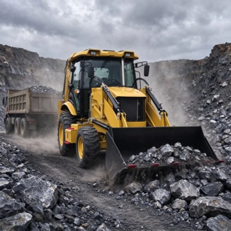 4x4 Backhoe Loader Digger Loader with Front Bucket for Construction Farm Material Handling Work Use Site Project Work Use