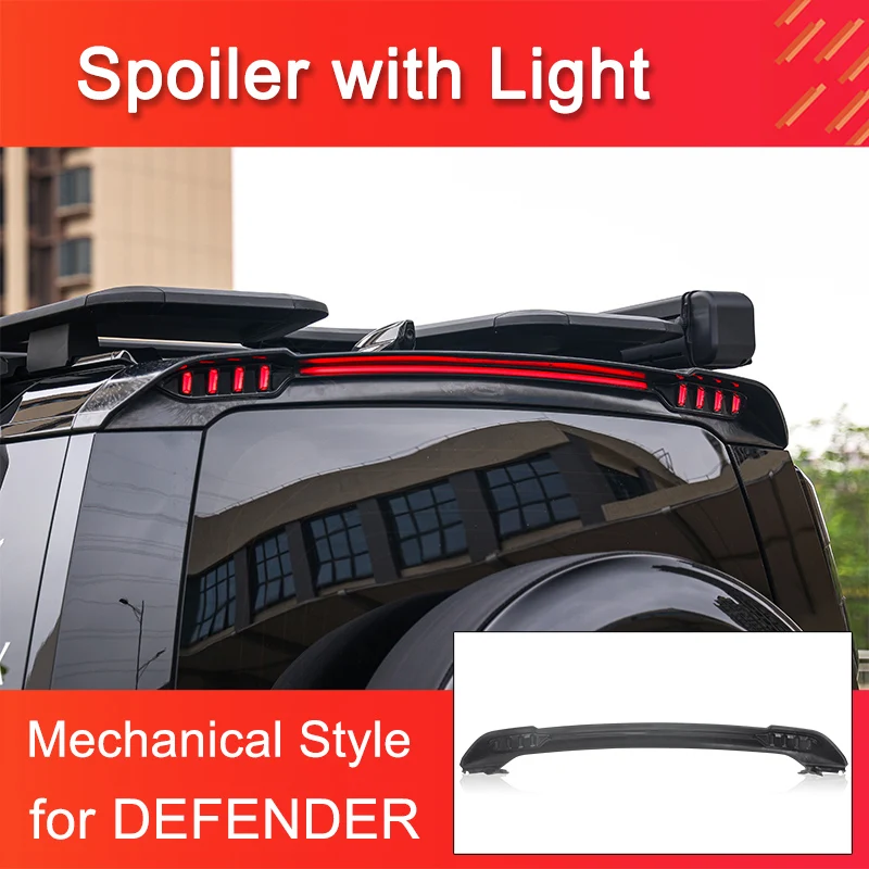 

Spoiler for Land Rover Defender 90 110 2020-2025 Spoiler with Light Dynamic Turning Light Exterior Decoration Accessories