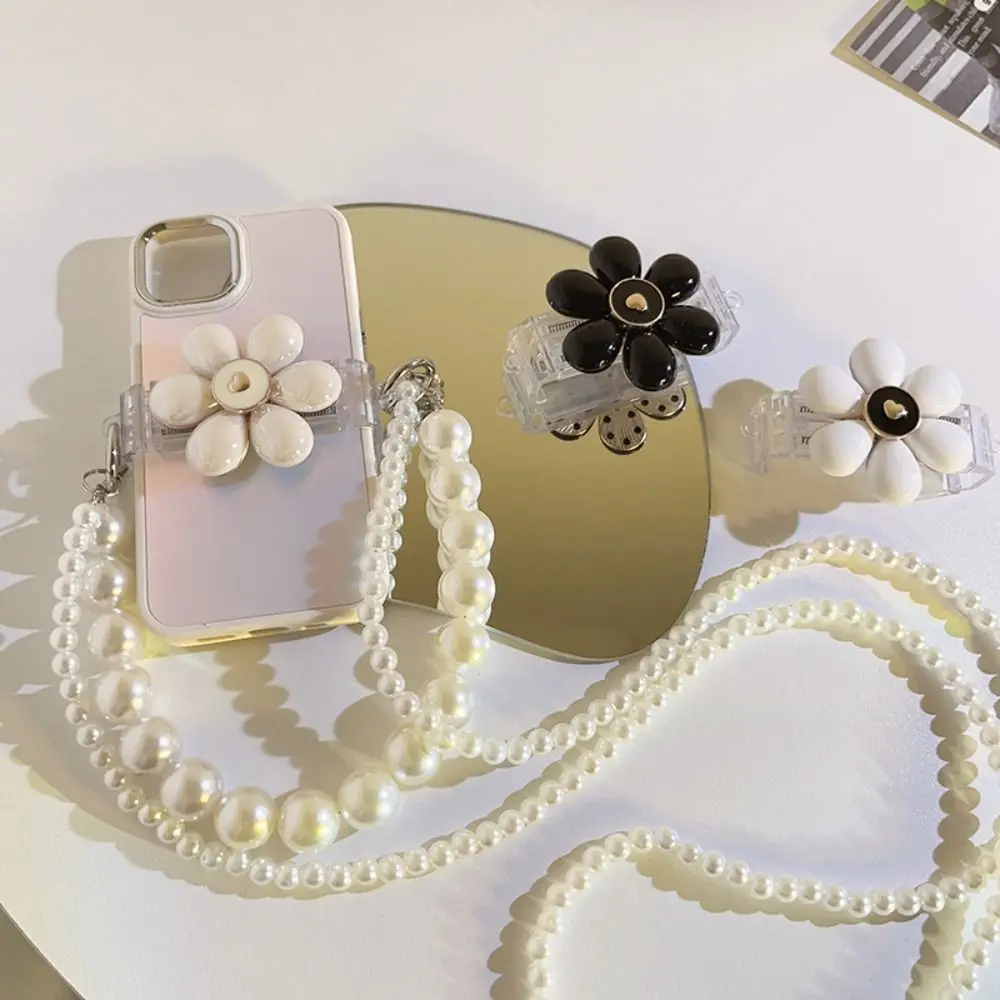 Single Shoulder Chain Crossbody Mobile Phone Chain Anti Loss Beading Mobile Phone Lanyard Sweet Gold/silver Buckle