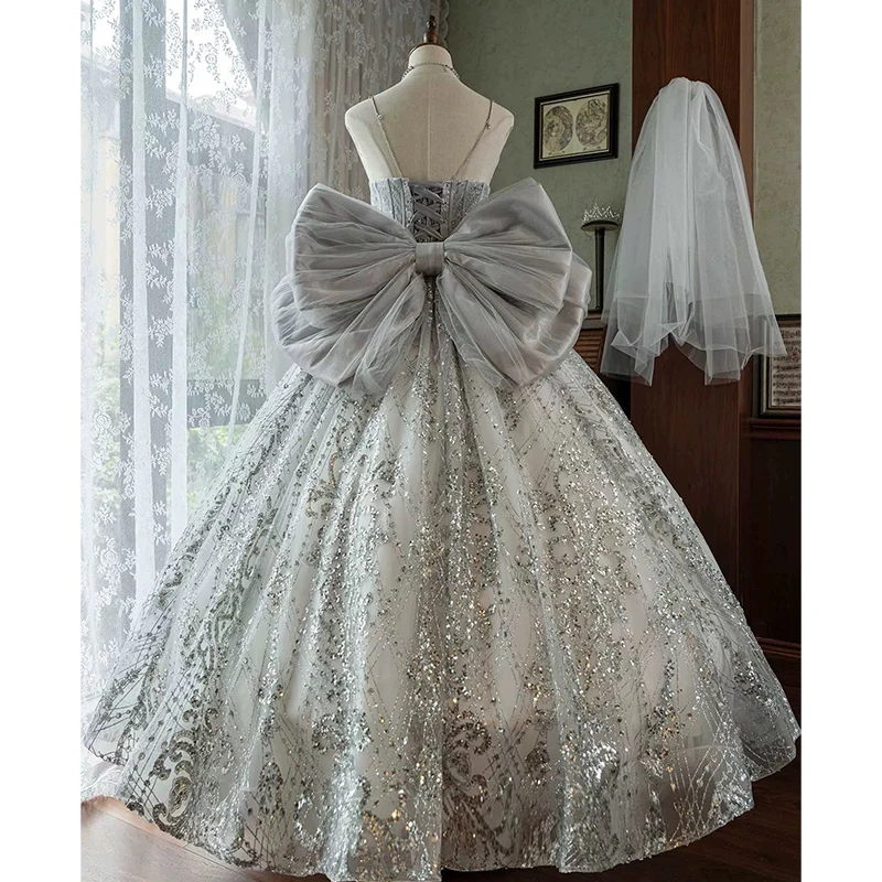 Vestido de novia sin tirantes, industria pesada, temperamento ligero de lujo, ceremonia para adultos, vestido de princesa, atuendo Formal personalizado