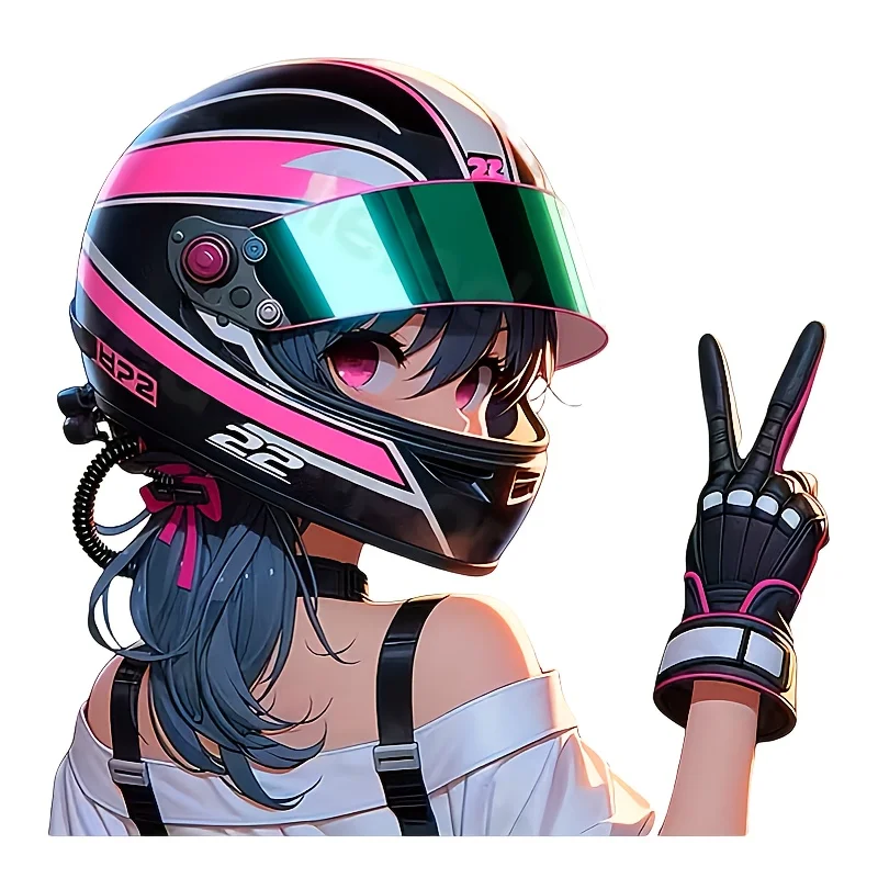 AliExpress NONE 1PC Anime Biker Girl Sticker Waterproof Vinyl Decal for Car Motorcycle Helmet Laptop Decor