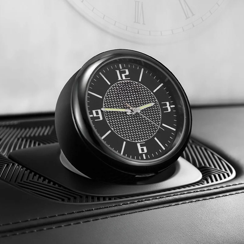 Car Clock Luminous Mini Automobiles Internal Stick-On Digital Watch Mechanics Quartz Clocks Auto Ornament 40mm