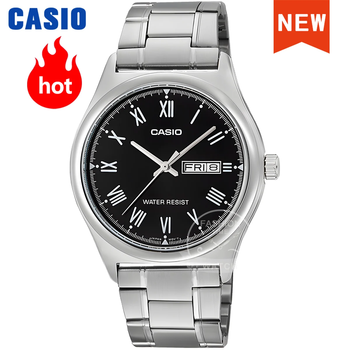 Reloj Casio para hombre, reloj de cuarzo resistente al agua simple y a la moda, reloj casio hombre MTP-V006D-1B