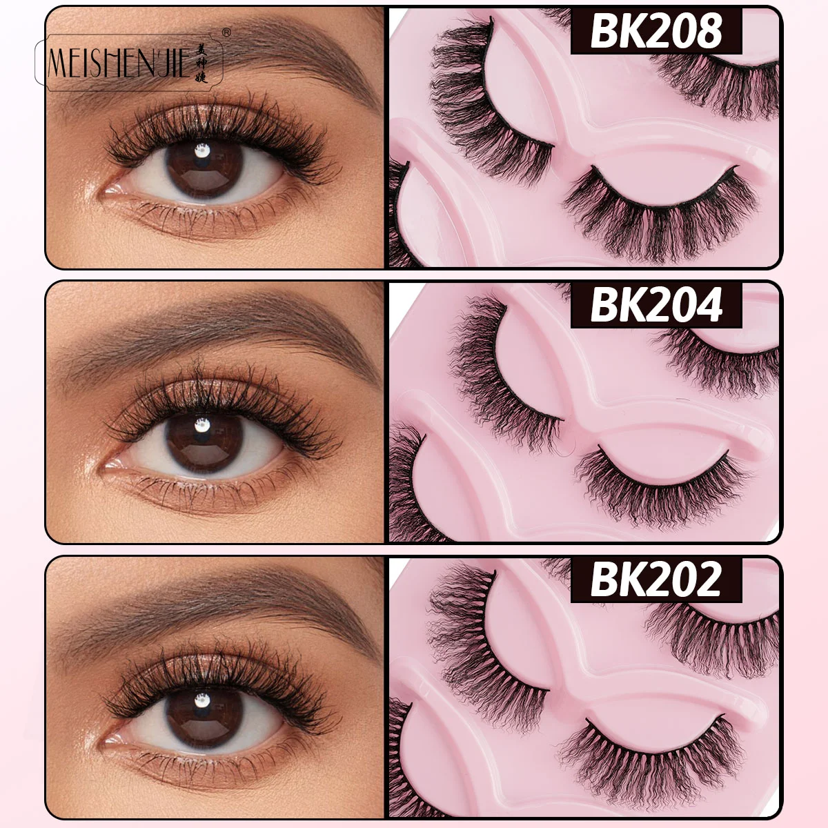 3/5 Paare lockige Wimpern 3d Faux Nerz Wimpern flauschige weiche natürliche lange falsche Wimpern lockige Wimpern Großhandel wieder verwendbare Wimpern