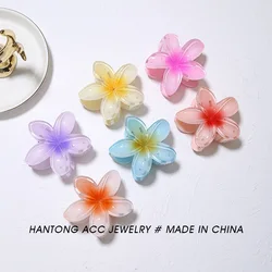 Plumeria Flower Hair Clips para meninas, Trendy Claw, acessórios coreanos