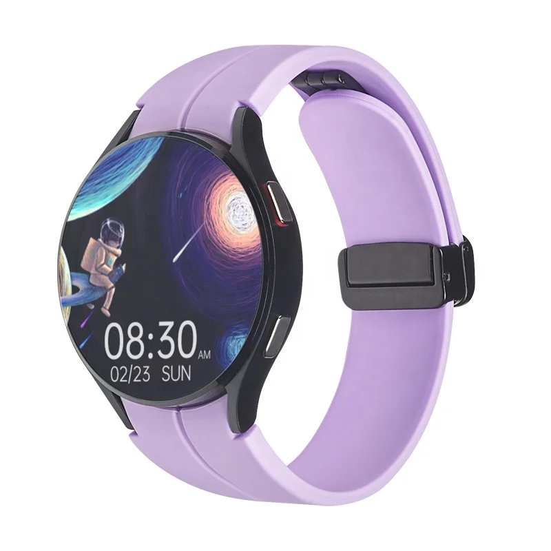 Novo Esporte Dobrável Ajustável Silicone magnético cinta Para Huawei watch 5 soft watch band 20 22MM