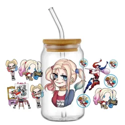 Harley Quinn Clown Girl Pattern UV DTF Transfer Sticker Waterproof Transfers Decals For 16oz Glass Cup Wrap Stickers