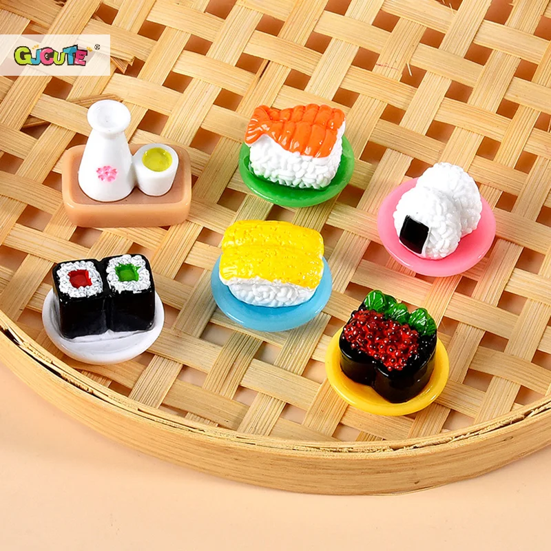 3Pcs/lot Dollhouse Simulation Sushi Model Miniature Kitchen Scene Food Decoration Dolls House Accessories Kids Play Pretend Toy