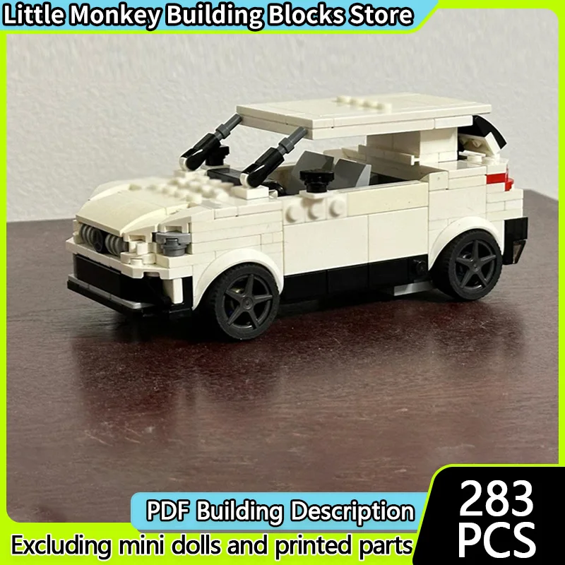 Speed Racing Car Model MOC Building Bricks White Compact SUV Modular Technology Children Holiday Gifts Assemble Toys Suit