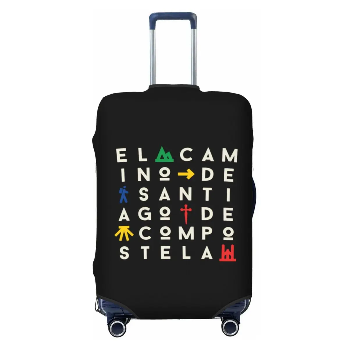 

Custom Buen Camino De Santiago Luggage Cover Funny Suitcase Protector Covers Suit For 18-32 inch