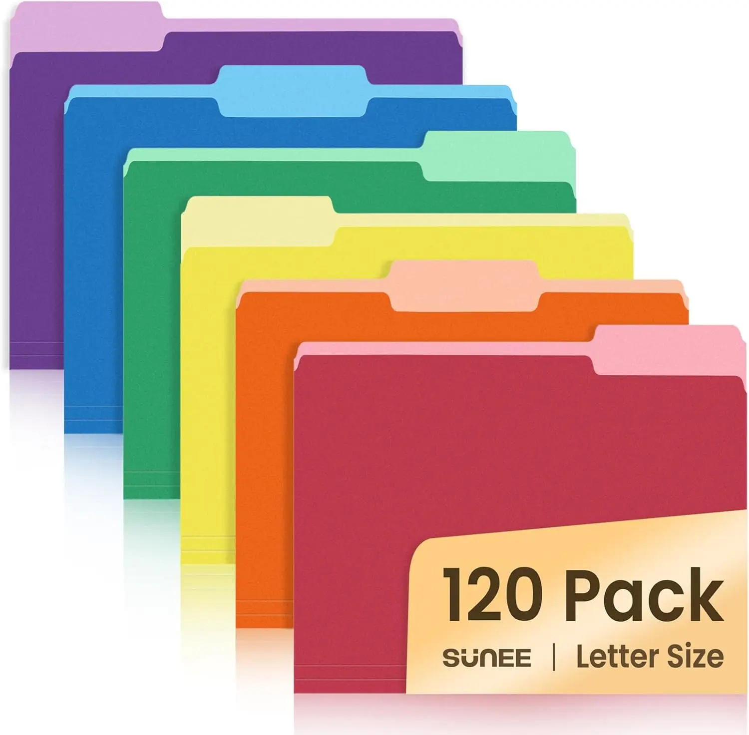 

120 Pack Colored File Folders, 8.5 x 11 Inch, Assorted Colors for Home Office School Document Organization