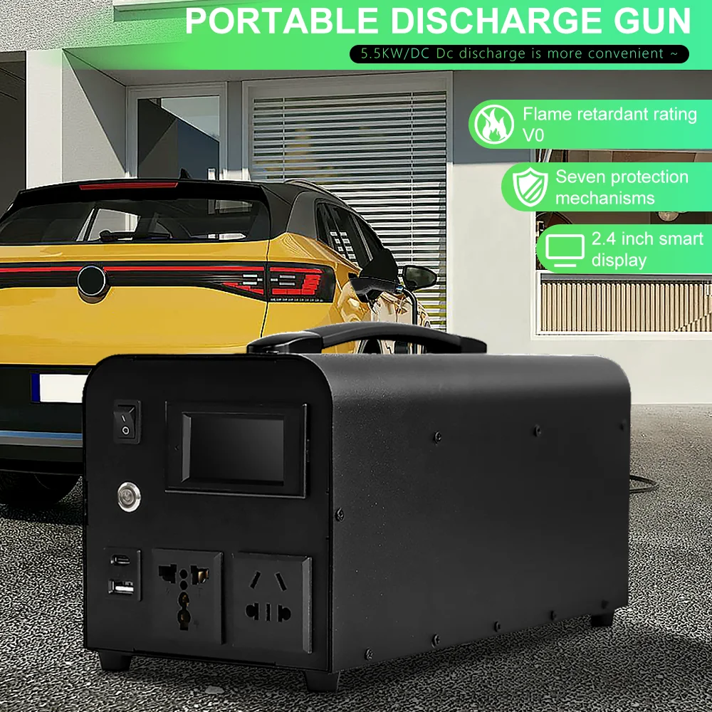 المصنع الجديد 5.5KW GBT مركبة كهربية تيار مستمر مهايئ شاحن محمول في الهواء الطلق محطة شحن الطوارئ 5.5KW الإخراج