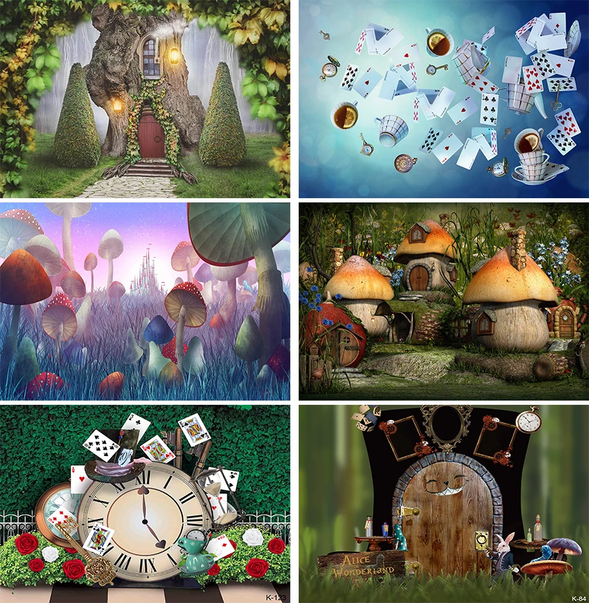 

Fairy Tale Alice In Wonderland Dreamy Fantasy Forest Jungle Nature Scenery Backdrop Photo Background for Photo Studio Shoot