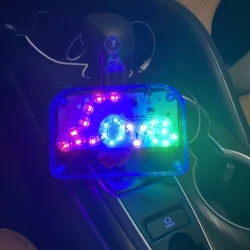 Car LED Atmosphere Ambient Heart Light DJ RGB Colorful Music Sound Lamp Christmas Interior Decorative Suction Up Lamps Love