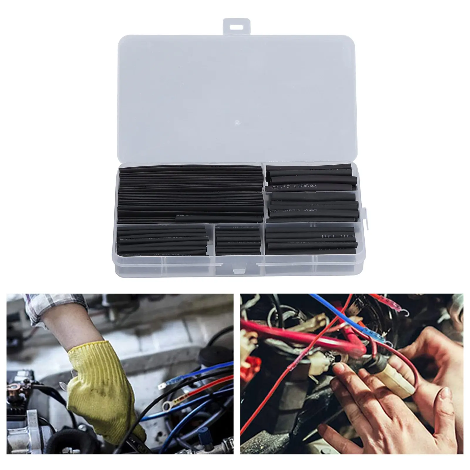 170Pcs Heat Shrink Tubing Kit Polyethene Insulation Electrical Wire Wrap Assortment Set