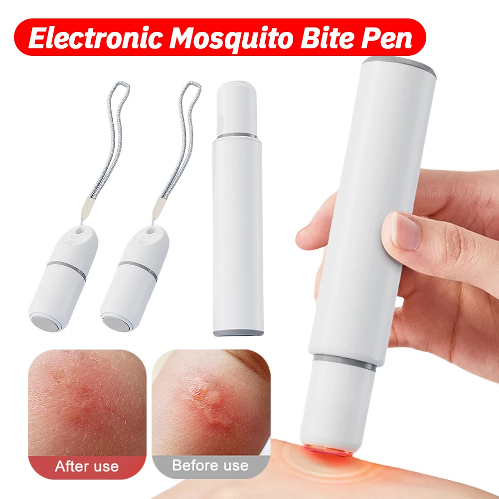 Caneta Elétrica para Alívio de Picadas de Insetos, Alívio de Coceira para Adultos e Crianças, Camping, Viagens e Esportes ao Ar Livre