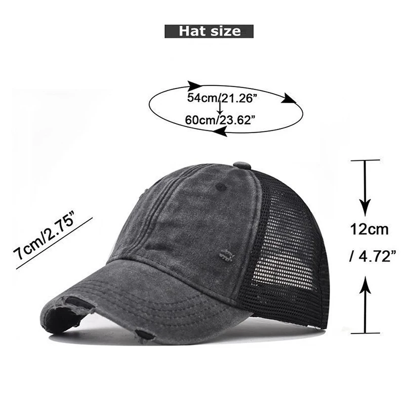 Hollow Out Baseball Caps Men Women Washed Cotton Mesh Retro Hip Hop Hat Summer Shade Travel Beach Hat Sports Fishing Golf Visors