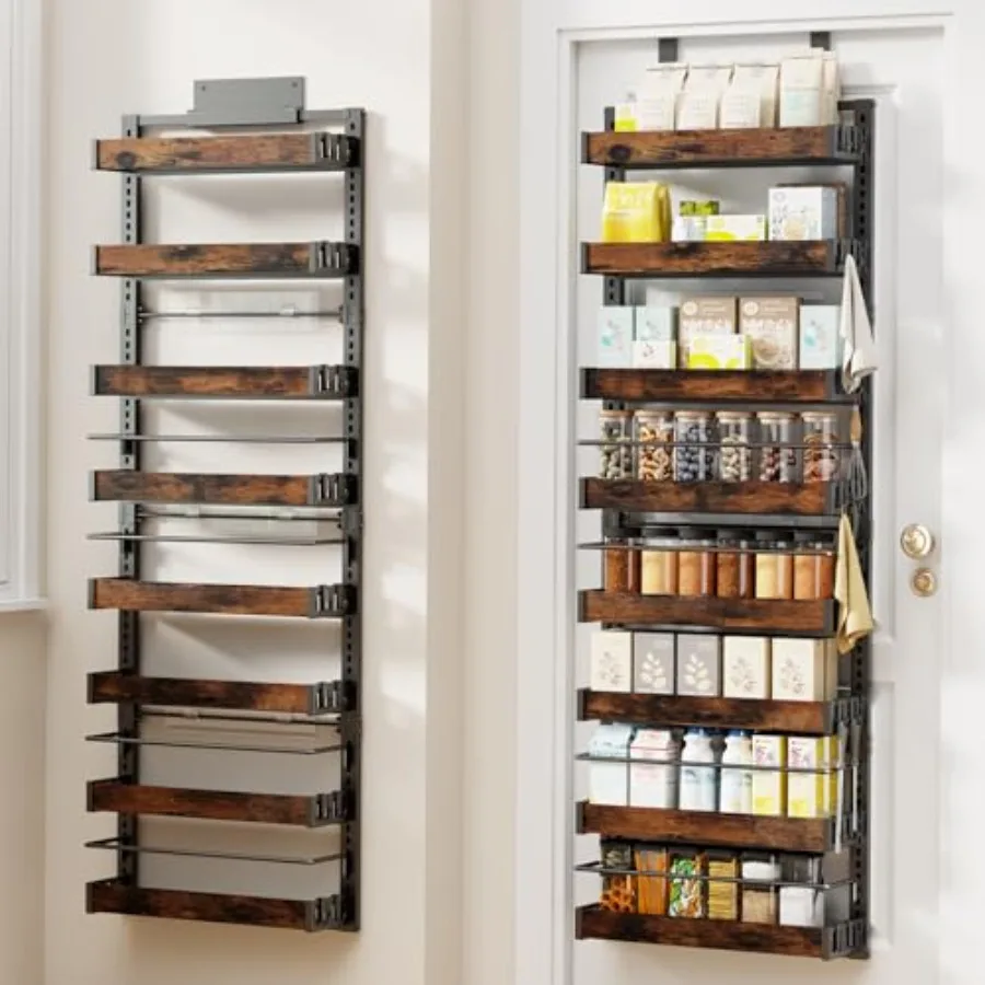 

Over The Door Pantry Organizer 2 IN 1 Wall Mount or Metal Hanging Spice Rack for Pantry Organizers and Storage Seasoning Shelve
