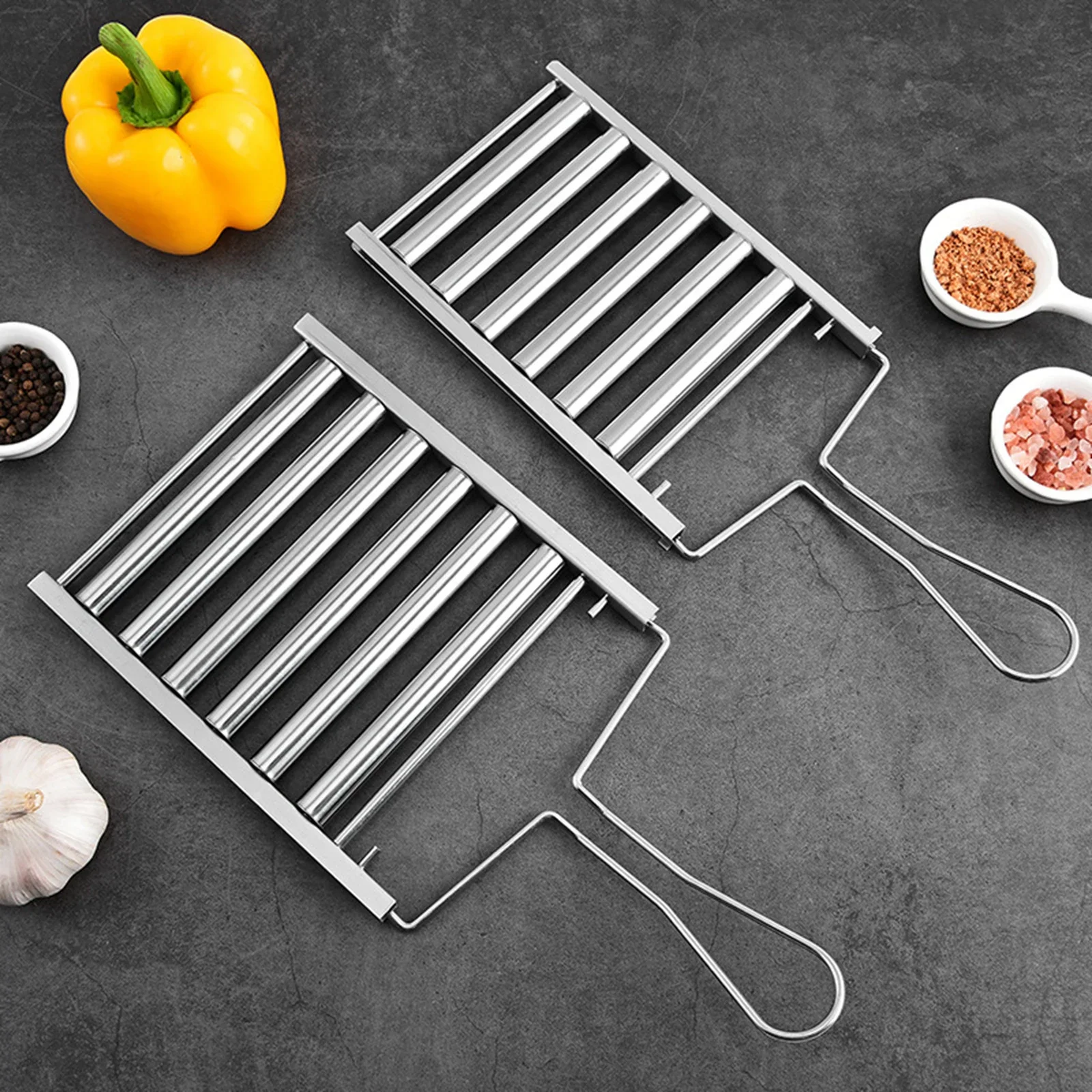 Hot Dog Roller Grill Stainless Steel Sausage Roller Rack BBQ Tool for Camping Hot Dogs Barbecue Family Gatherings Activities