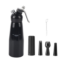 500mL Black Aluminum Whipped Dessert Cream Butter Dispenser Whipper Foam Maker